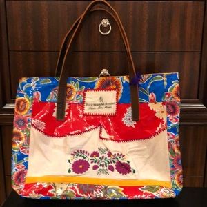 Blue Oilcloth tote bag